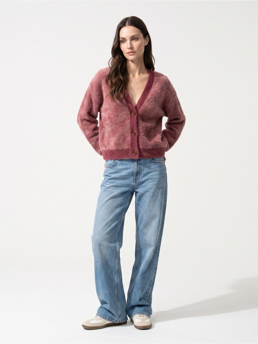 𝅺ZARA Soft Faux Fur Cardigan Sweater